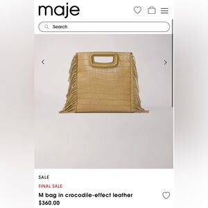 MAJE - M bag in crocodile-effect leather